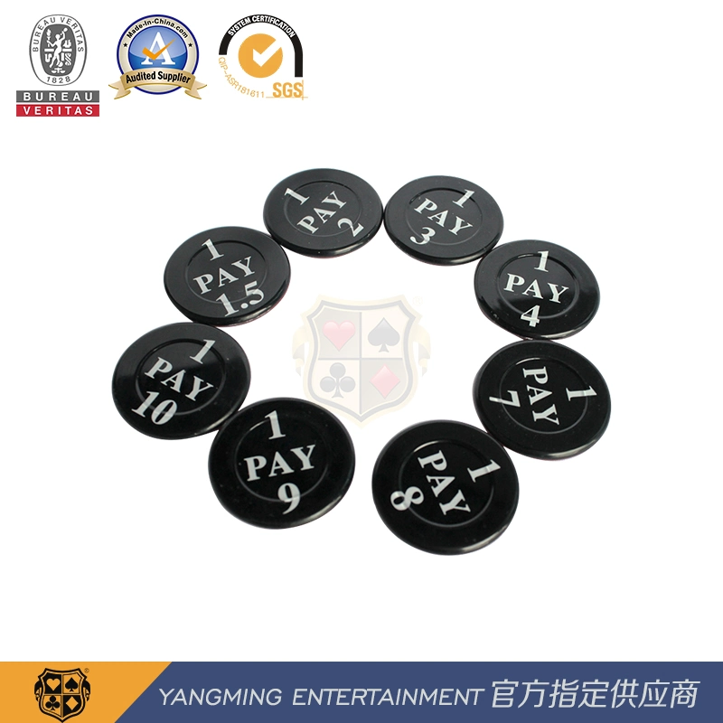 Acrylic Crystal Custom 40mm Red and Black Two-Color Printing Niu Niu Gambling Table Betting Insurance Code Chips Ym-Nc01